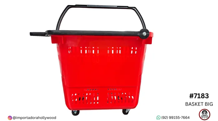 CESTO COMPRAS PLASTICO C/RODAS - BASKET BIG